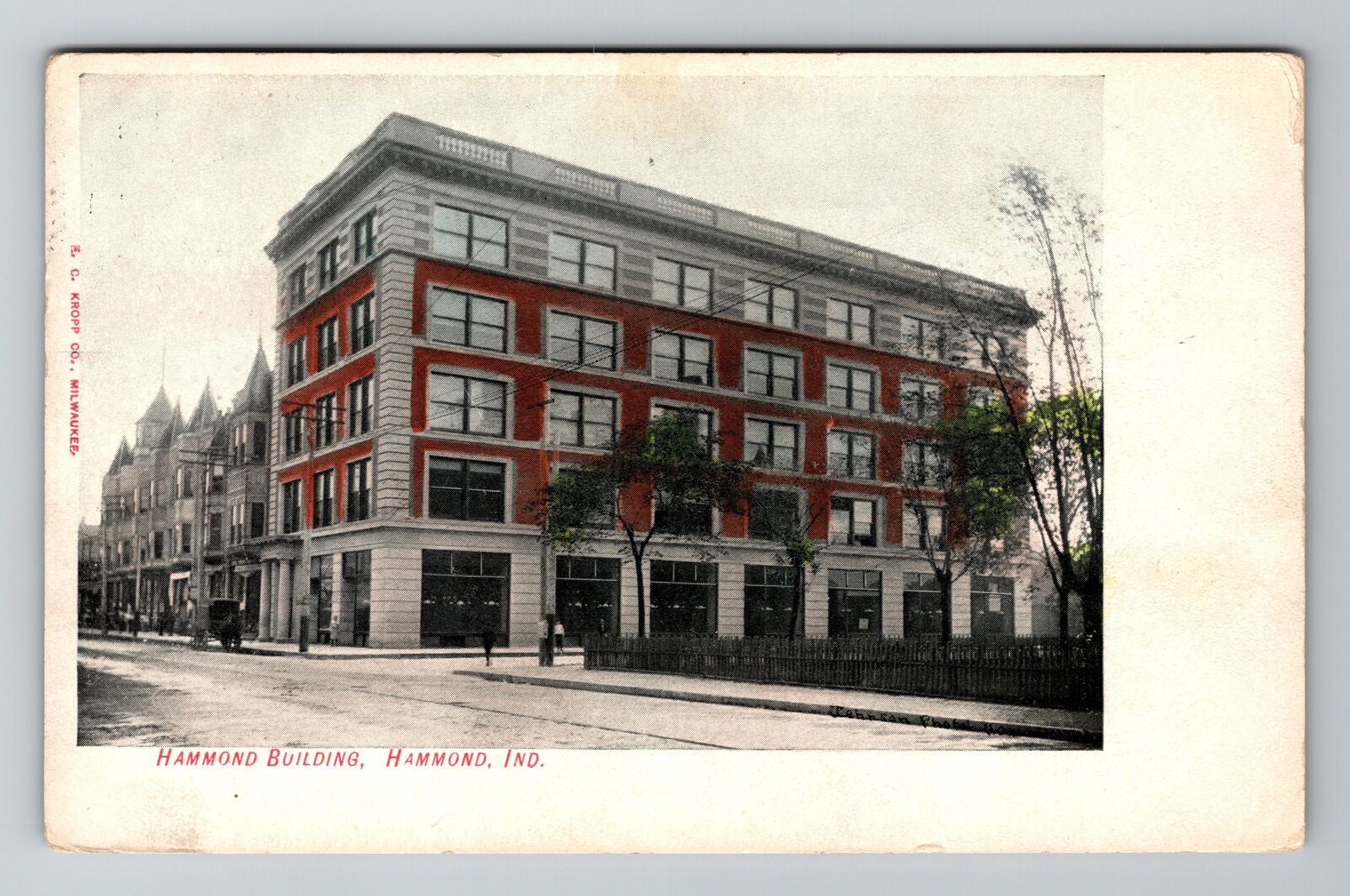 Hammond IN-Indiana, Hammond Building, Antique, Vintage c1907 Souvenir Postcard