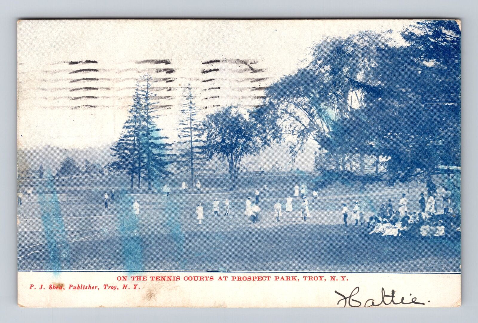 Troy NY-New York, On Tennis Courts At Prospect Park, Vintage c1907 Postcard