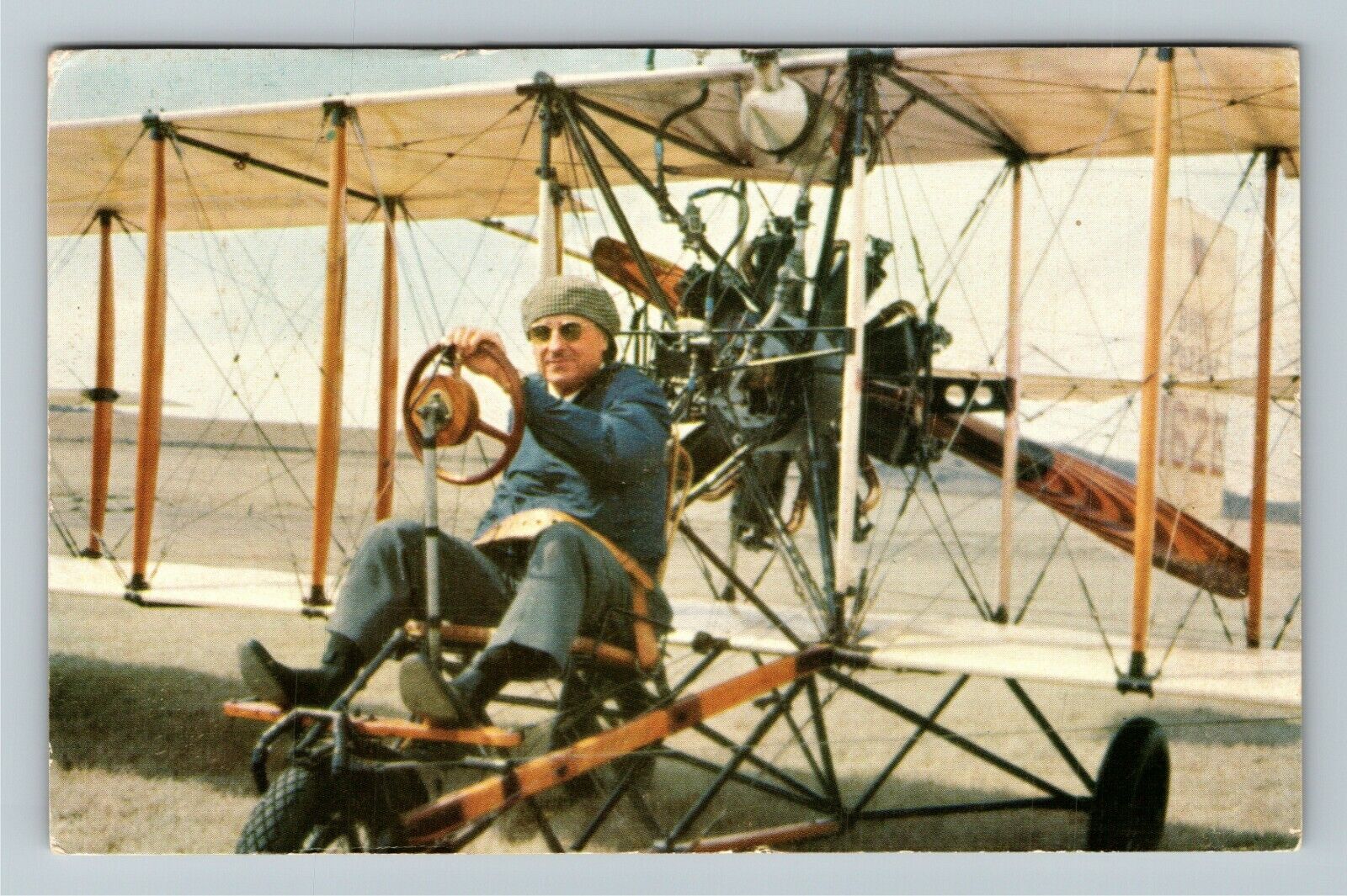 Billy Parker Pioneer Aviator 1914 Model Curtiss Ox5 Aircraft Vintage Postcard