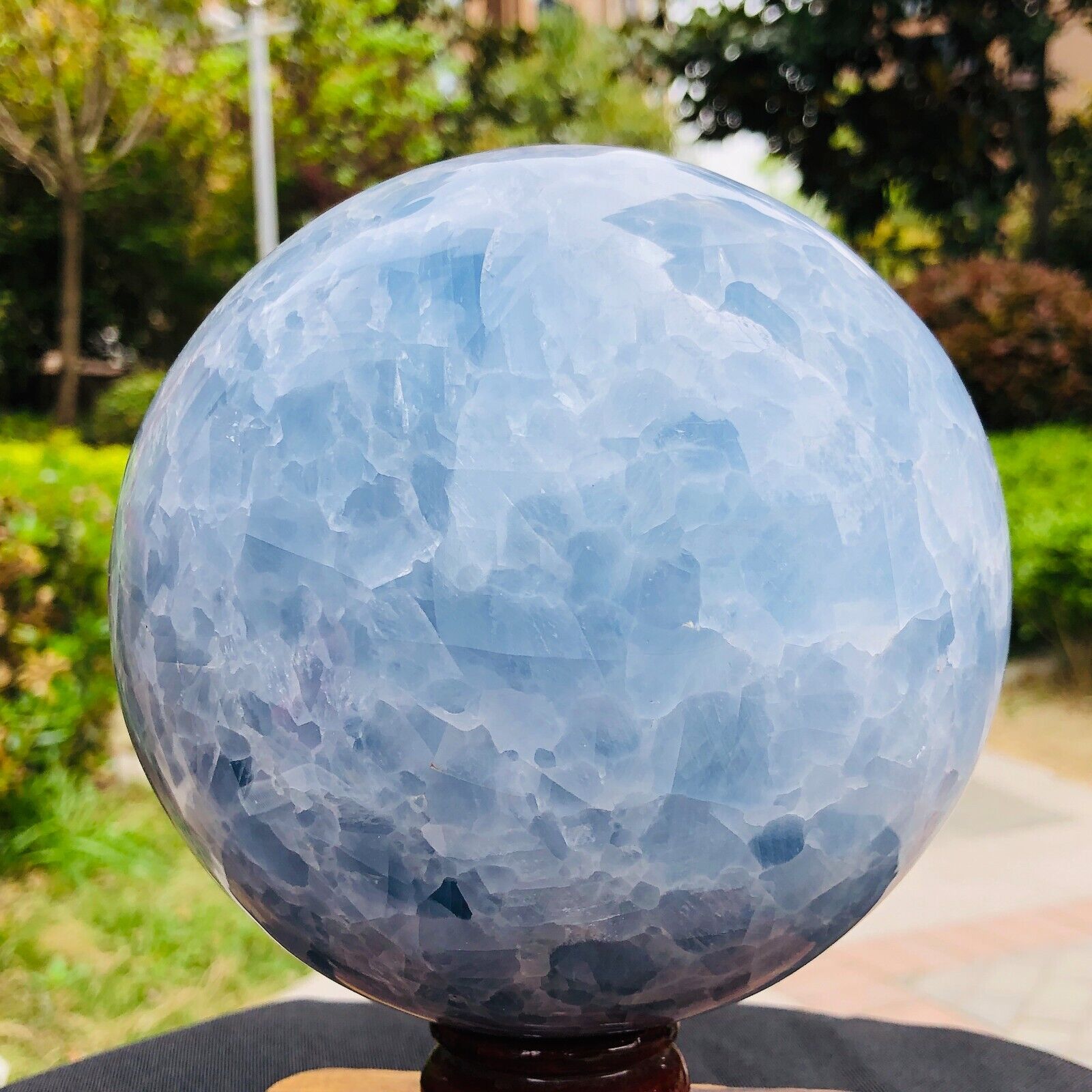 7.5LB Natural Beautiful Blue Crystal Ball Quartz Crystal Sphere Healing 1179
