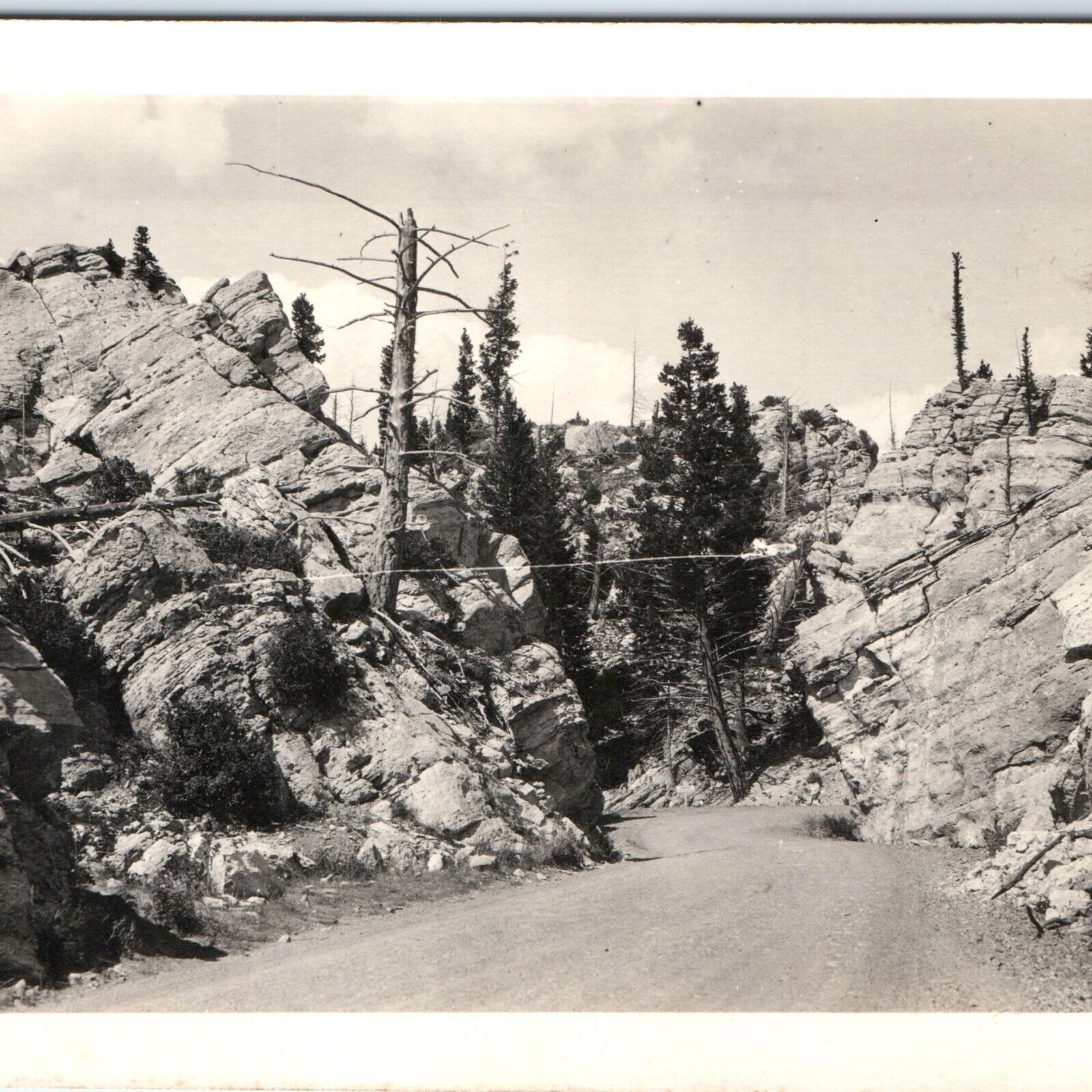 c1920s Yellowstone Park Silver Gate and the Hoodoos Real Photo Snapshot 3K
