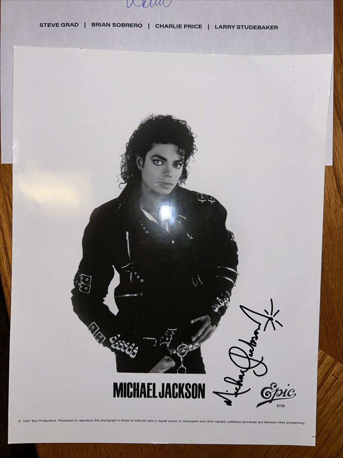 Michael Jackson Signature 1987 Photo - Printed Facsimile Reproduction