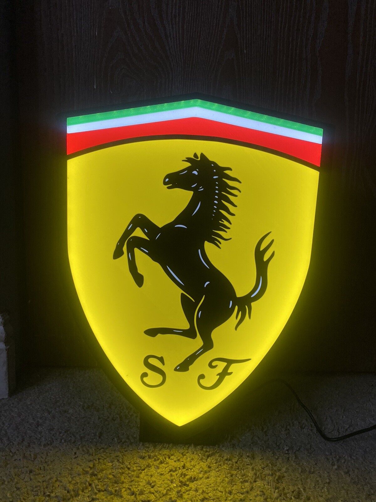 Ferrari Sports Car Motor  14” Light Up Sign