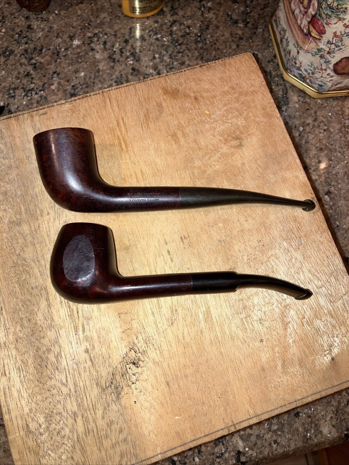 Lot Of 2 Black Prince London Made Tobacco Pipes Vintage