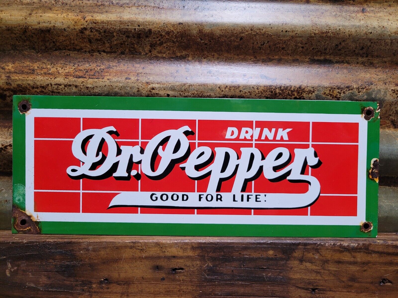 VINTAGE DR PEPPER PORCELAIN SIGN SODA BEVERAGE ADVERTISING DRINK FOOD STORE POP