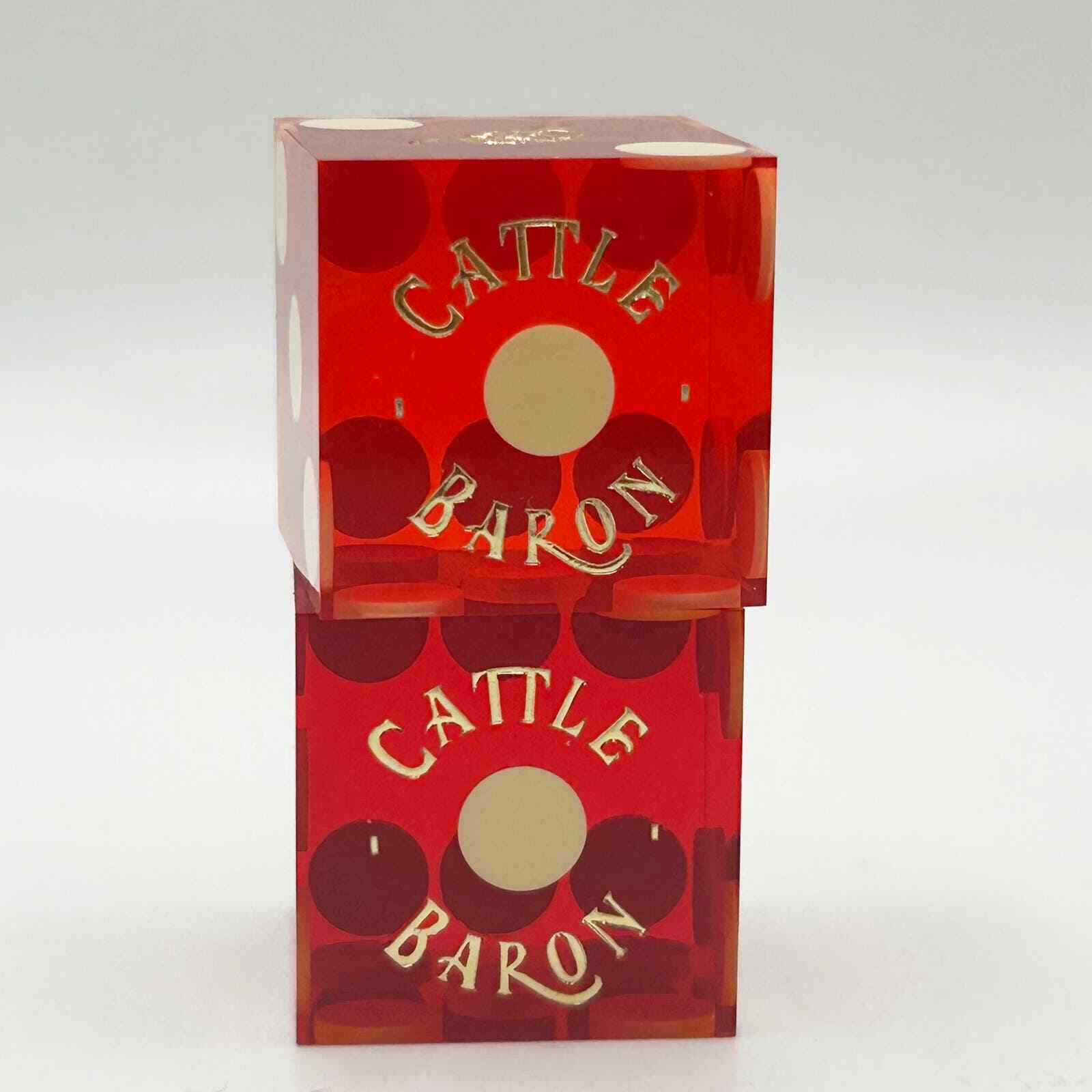 Rare Vintage Cattle Baron Casino Las Vegas Gambling Pair of Dice 