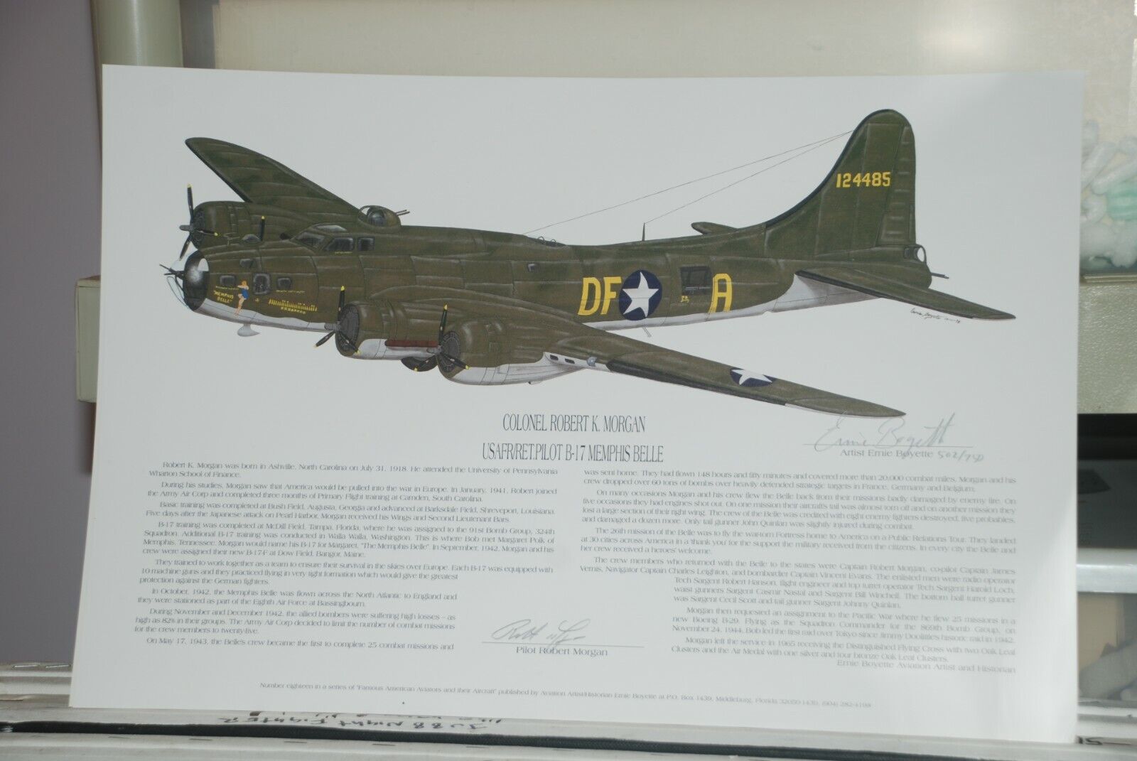ALL American, Aviation Art Collection, B-17, P-51 Signed by the Pilots Boyette