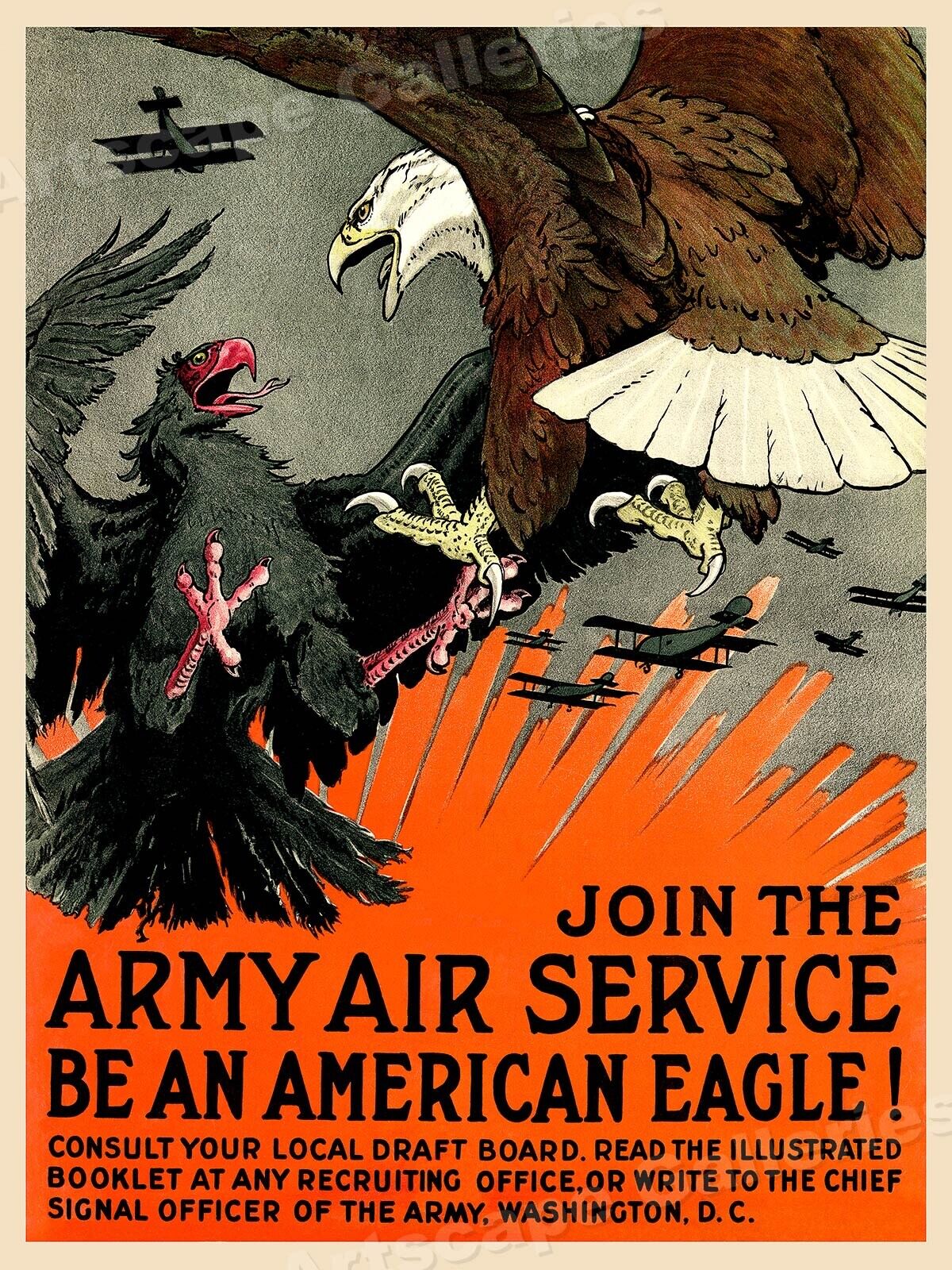 American Eagle - Army Air Service Classic WWI Poster - 24x32