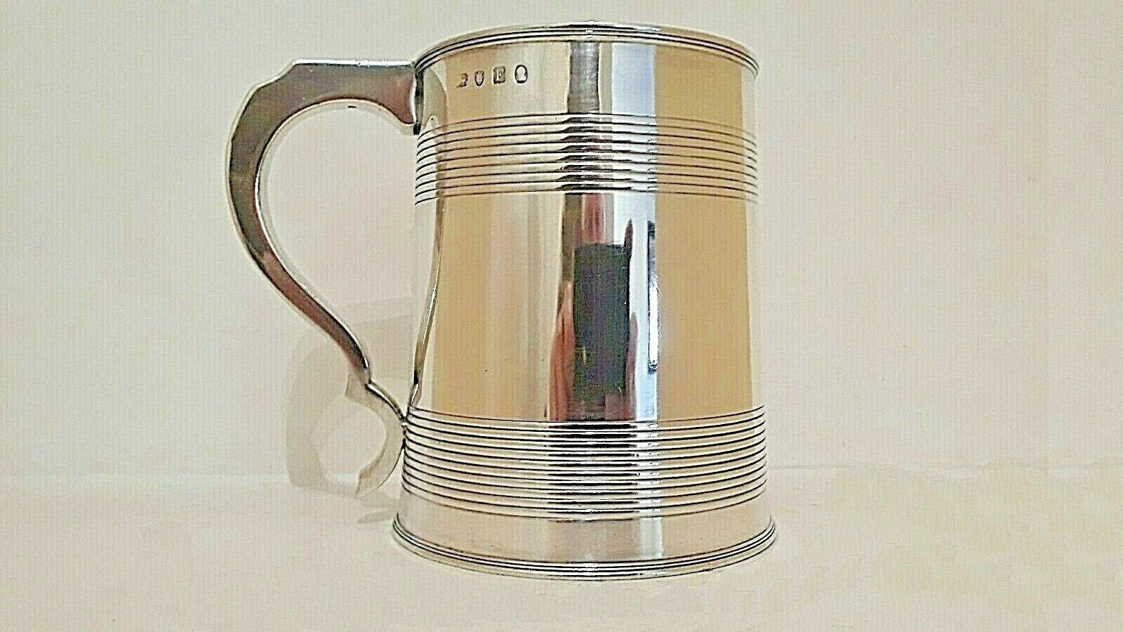 1801 LONDON STERLING SILVER TANKARD MUG CHALICE CUP GLASS - 14.5 Oz 4.5
