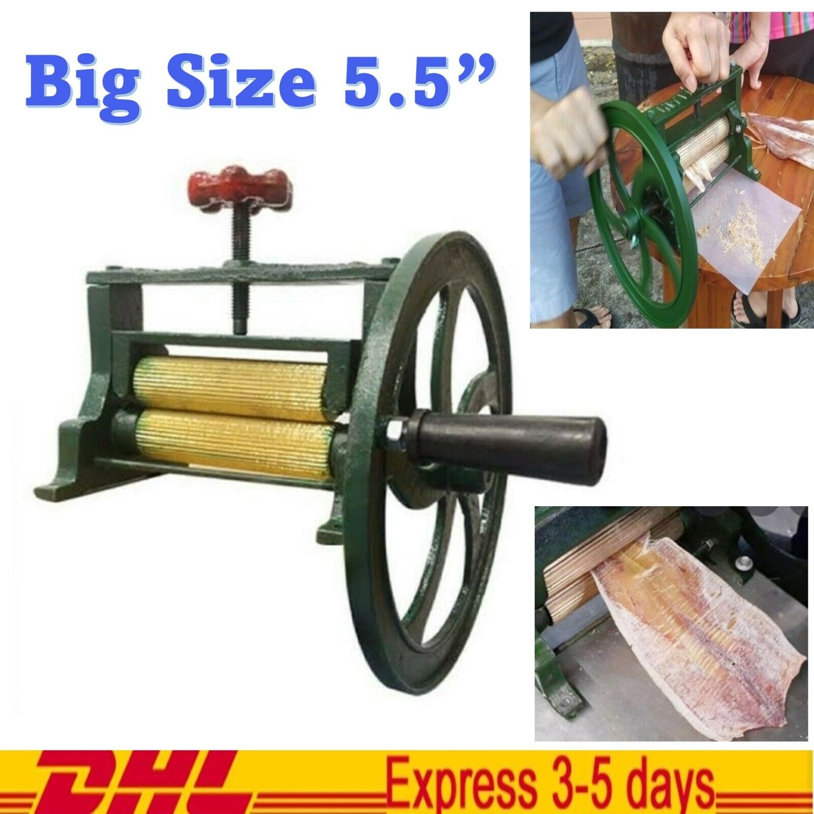 VINTAGE Dry Squid Orange Sugar Cane Mill Juicer Hand Press Cast Iron Brass Tool