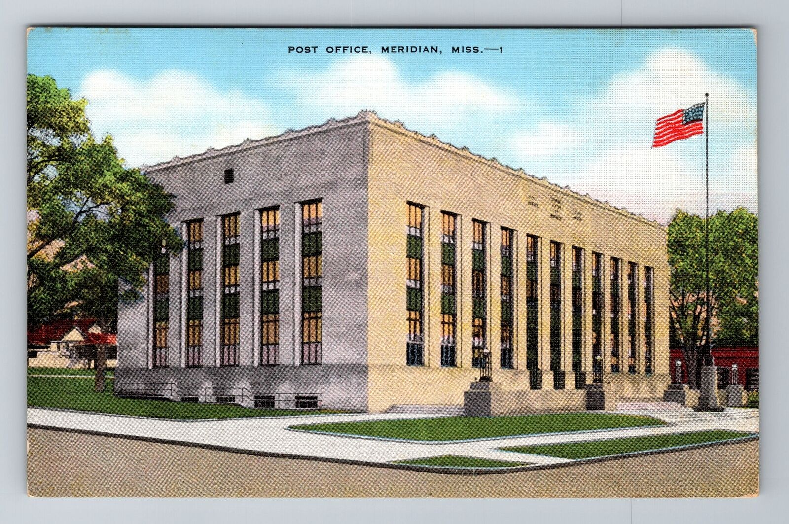 Meridian MS-Mississippi, United States Post Office, Antique, Vintage Postcard