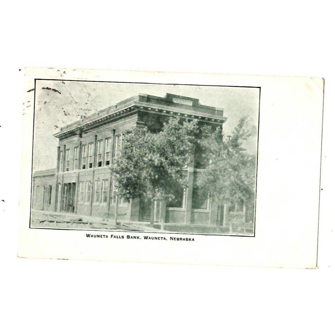 1908 Wauneta Falls Bank Wauneta Nebraska J.W Hann Posted
