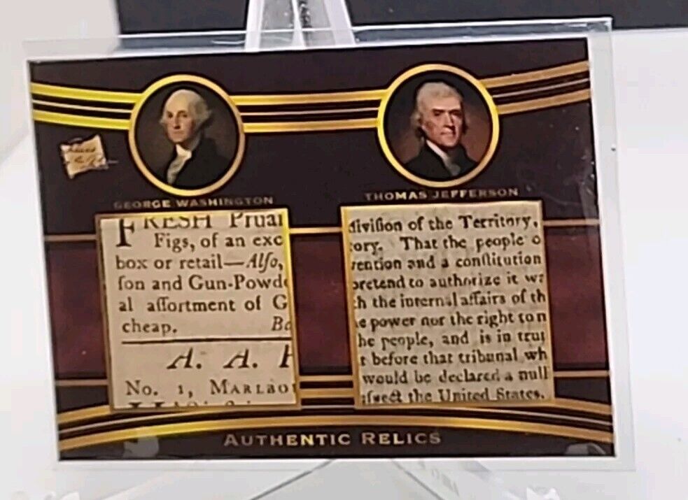 2022 Pieces of the Past Dual Relic George Washington Thomas Jefferson DR-2