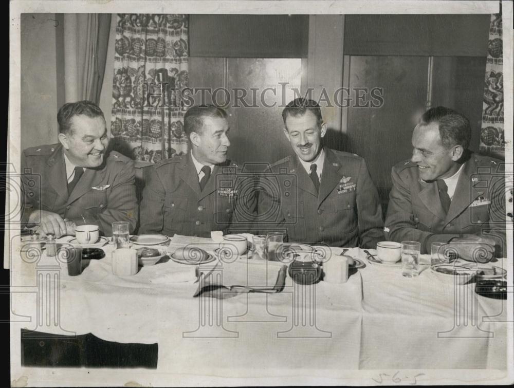 1956 Press Photo Brig Gen J Gentile,Maj Gen RC Maude,Brig Gen L Halstead G Smith