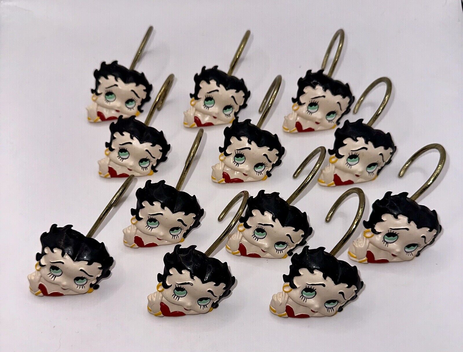 1997 Betty Bop Collectable Shower Curtain Hooks Vintage