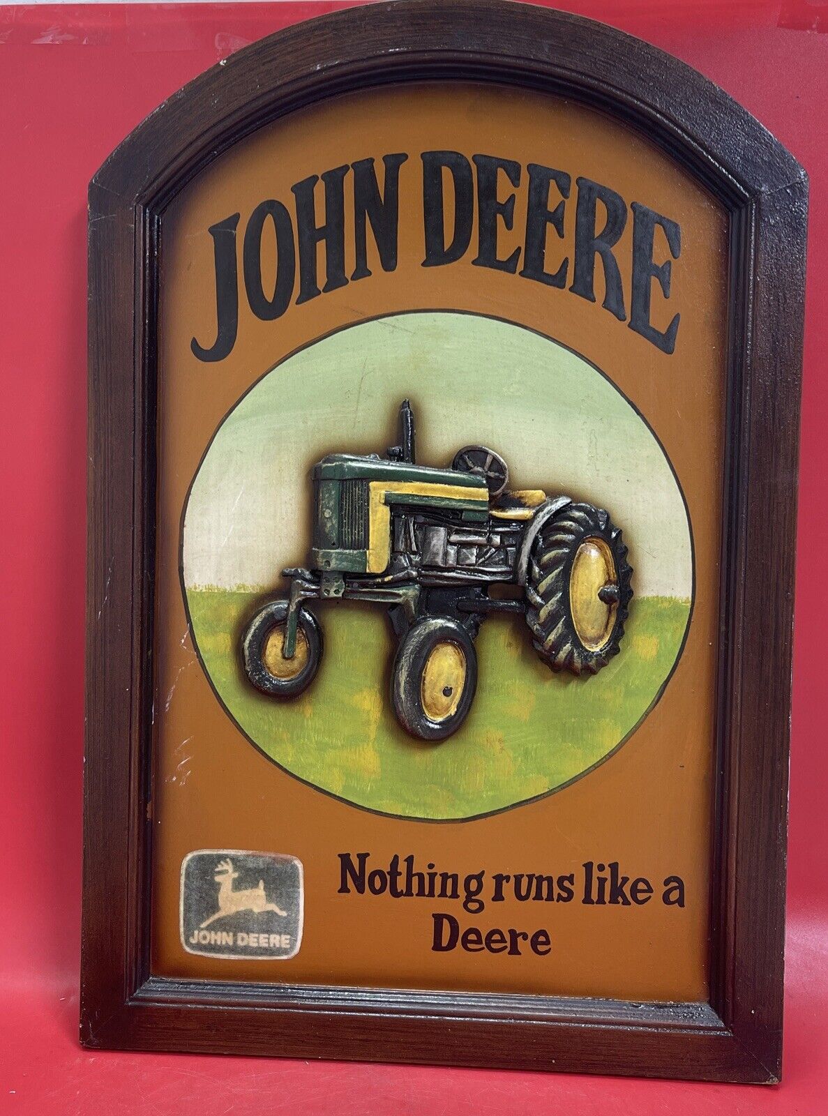 John Deere Moline Vintage Style Embossed Wood Sign for Farm Tractor 24”x 16”