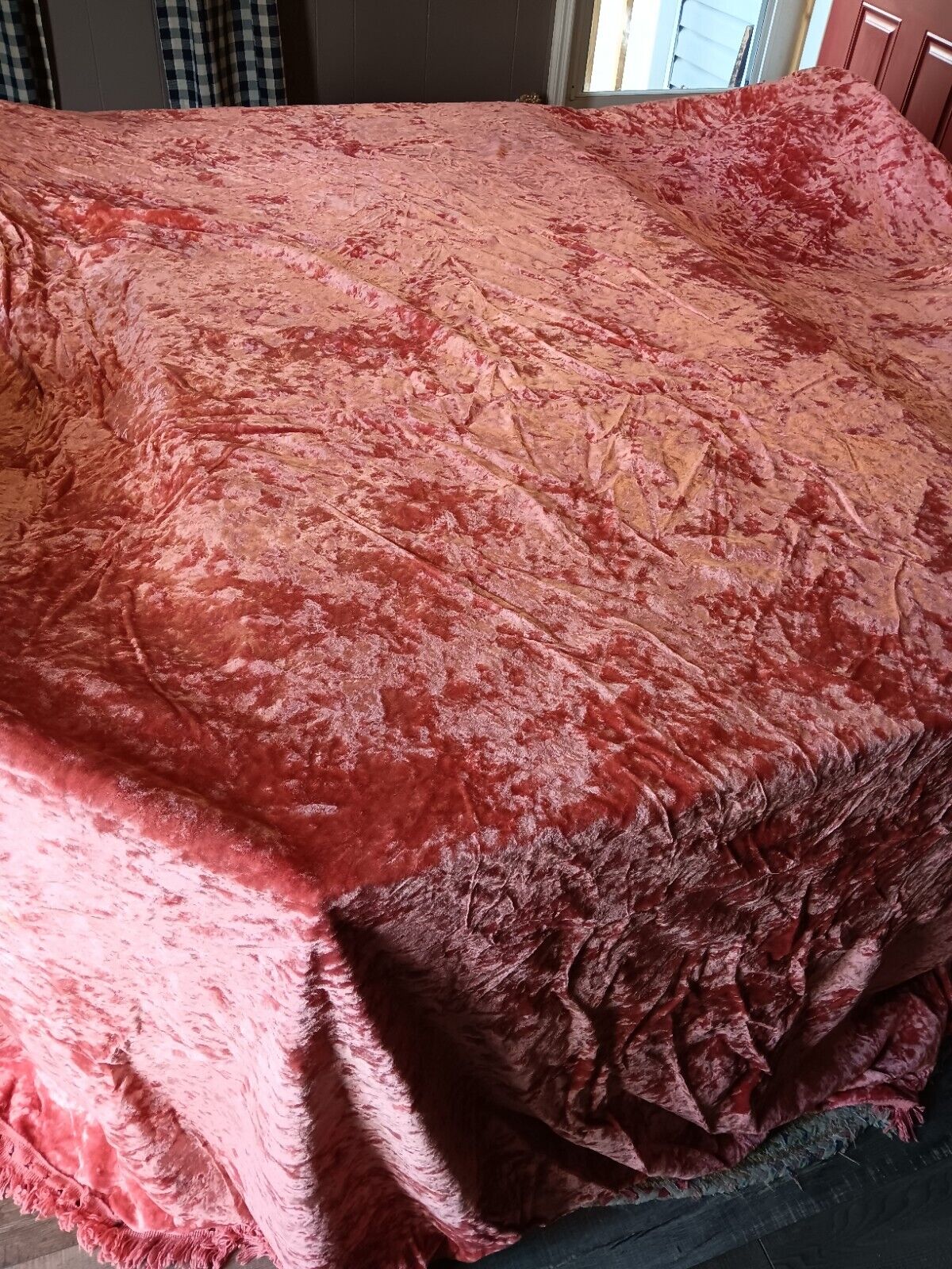 Vintage Velvet Pink Bedspread