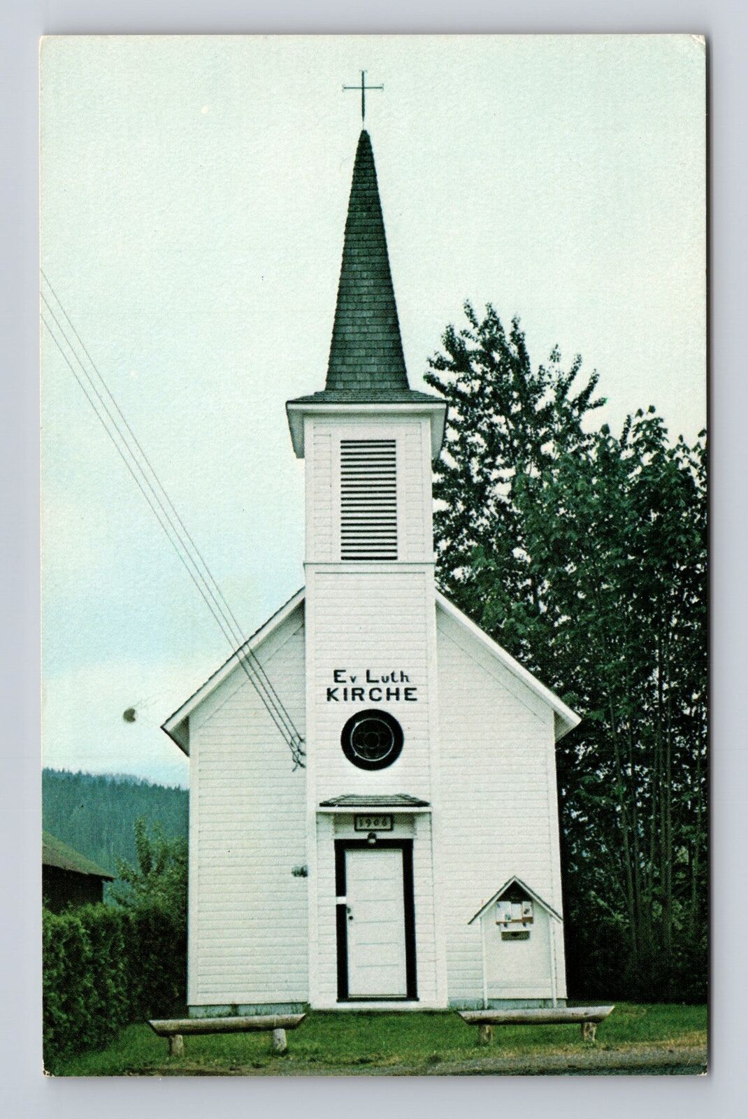 Elbe WA-Washington, Historic 1906 Lutheran Church, Antique Vintage Postcard