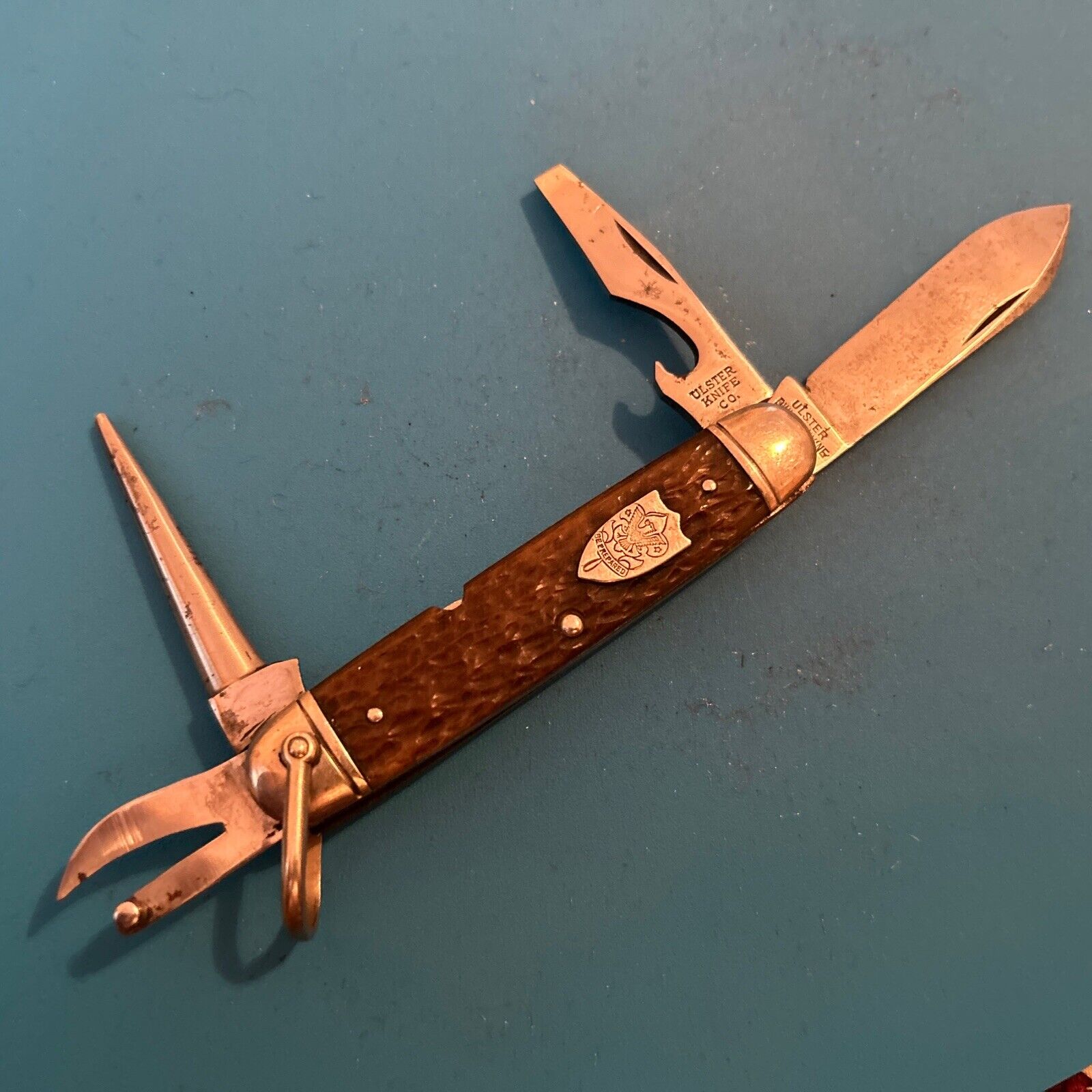 Ulster 1502 Bone Handled Boy Scout Knife, Vintage, Cutlery Snappy, Nice