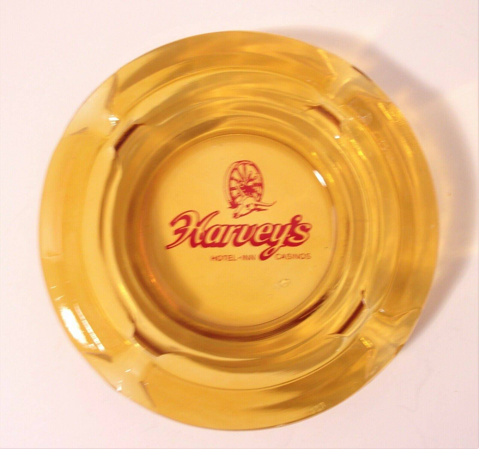 Vintage Harvey\'s Hotel Casino Advertising Ashtray Amber Trinket Coaster L67