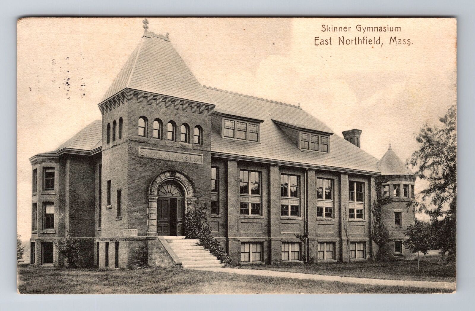 East Northfield MA-Massachusetts, Skinner Gymnasium, Vintage c1907 Postcard