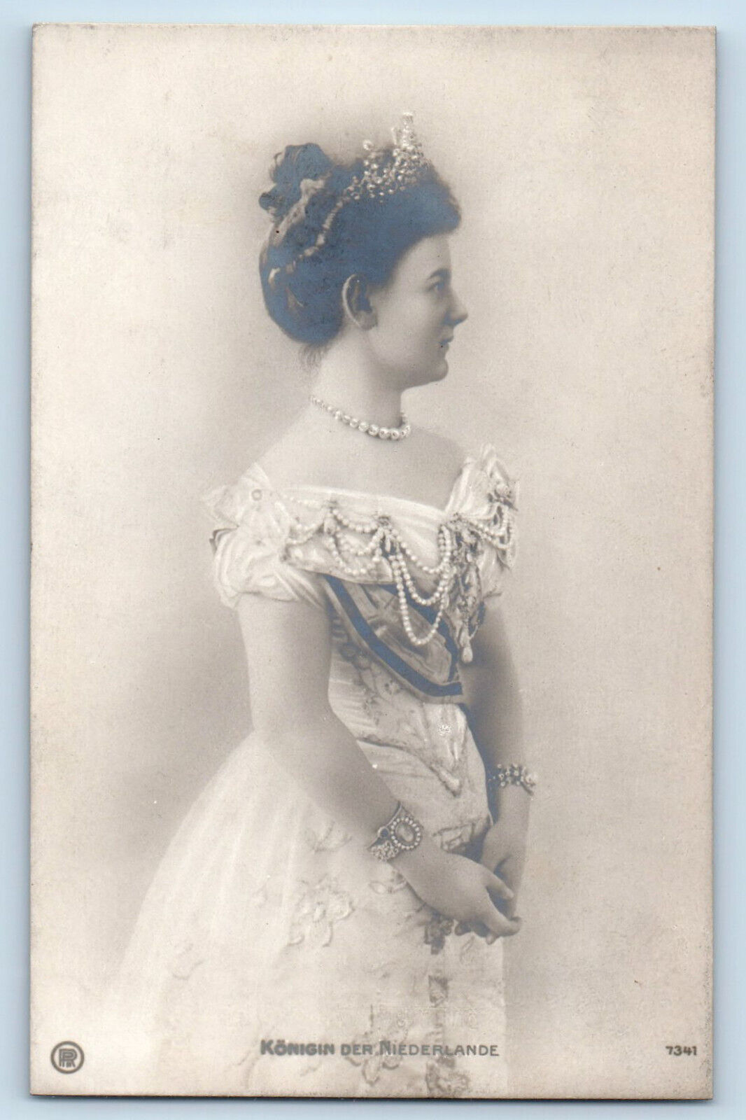 Postcard Queen of the Netherlands Royalty c1910 Unposted Antique RPPC Photo