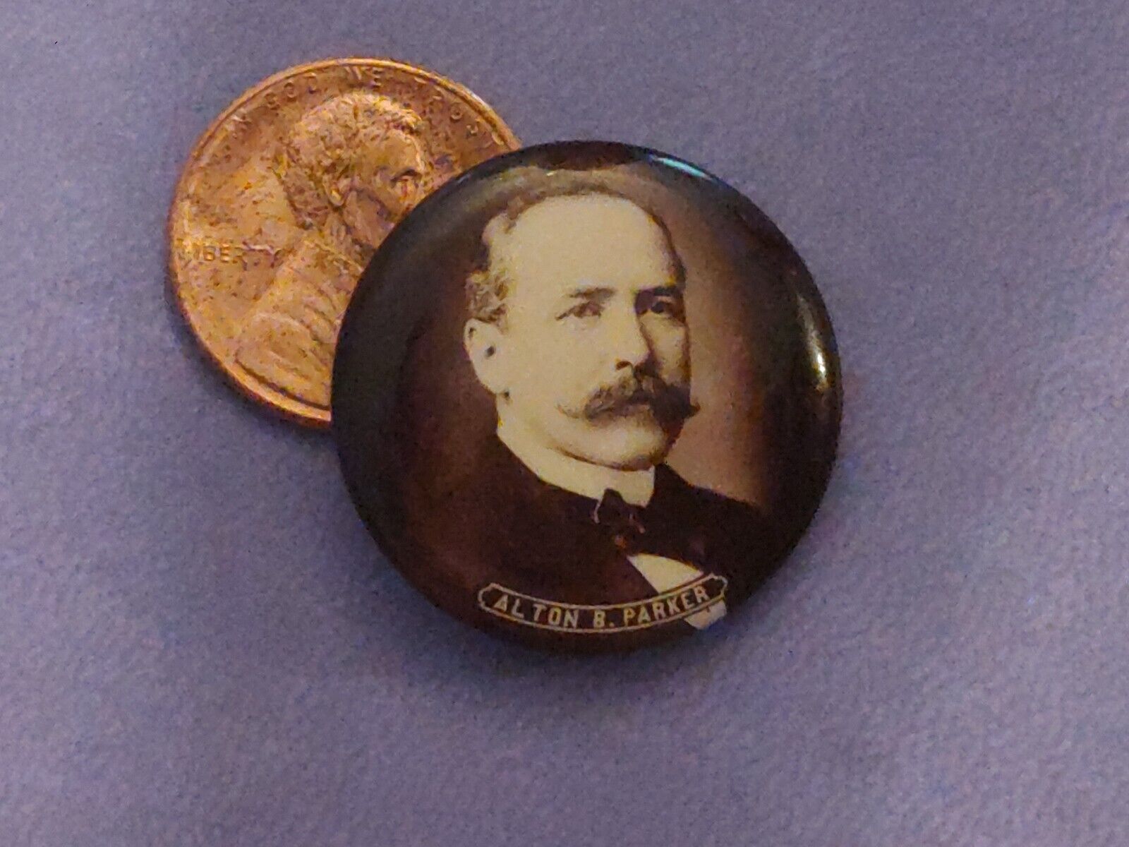 1904 Alton B. Parker Campaign Button 1” Cello President Pin Tab Nice