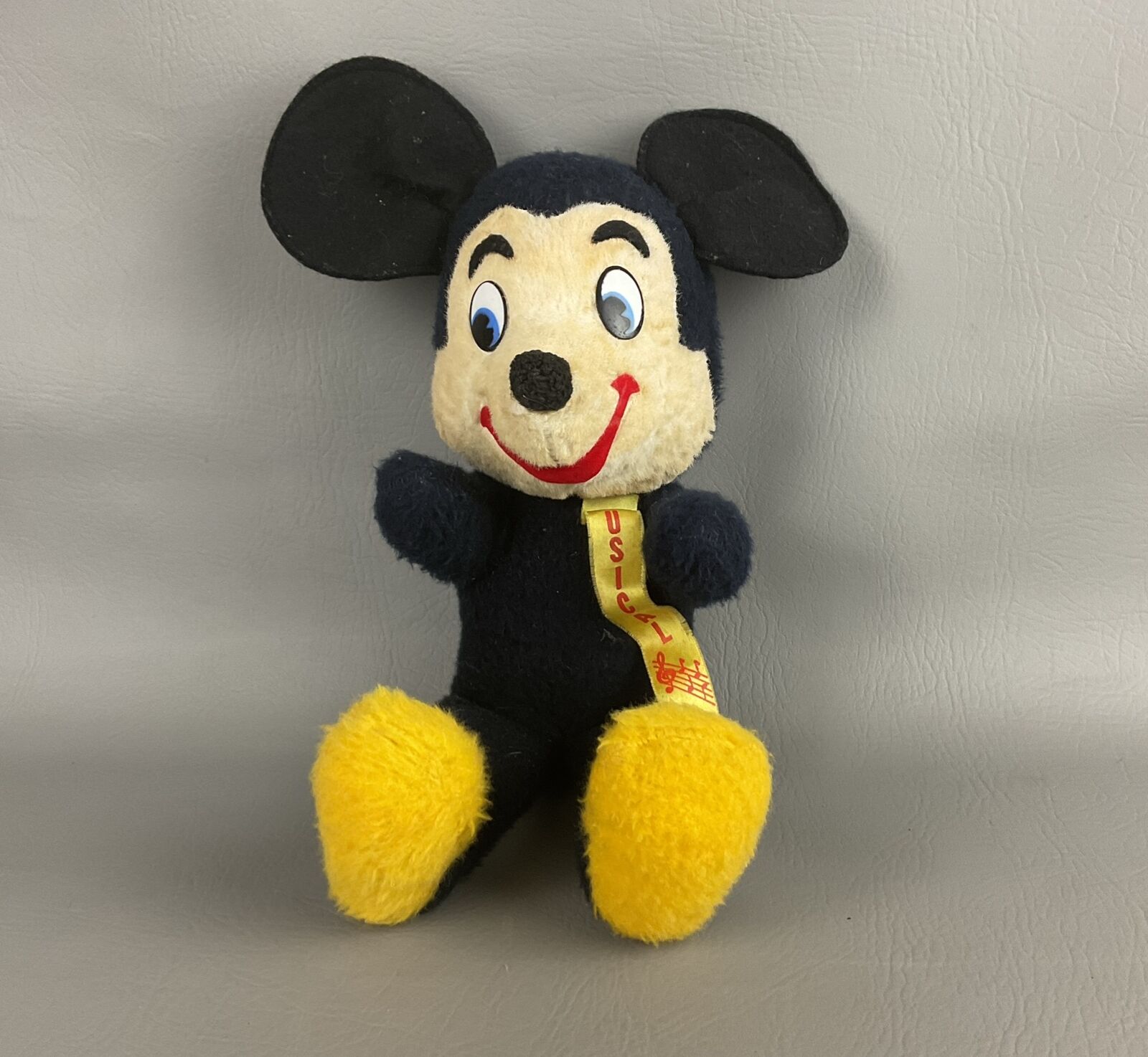 Antique Mickey Mouse Plush Doll with Music Box Vintage Disney 1950’s