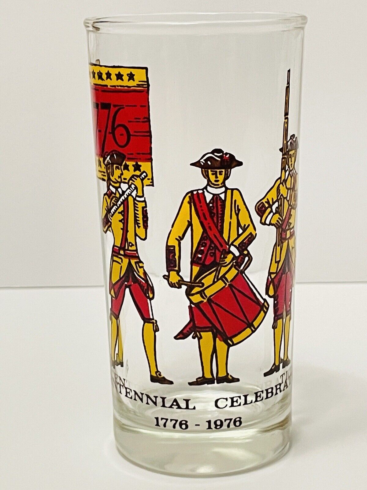 Bicentennial Celebration 1776-1976 Drinking Glass 12 oz Tumbler Minutemen 6