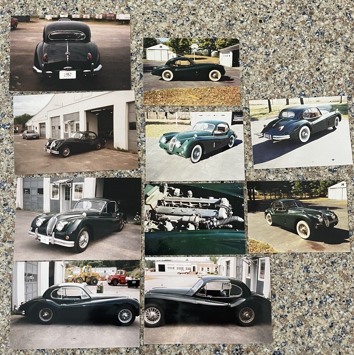 Vintage 50s Jaguar XK140 British Racing Green Original Photographs Lot Of 10