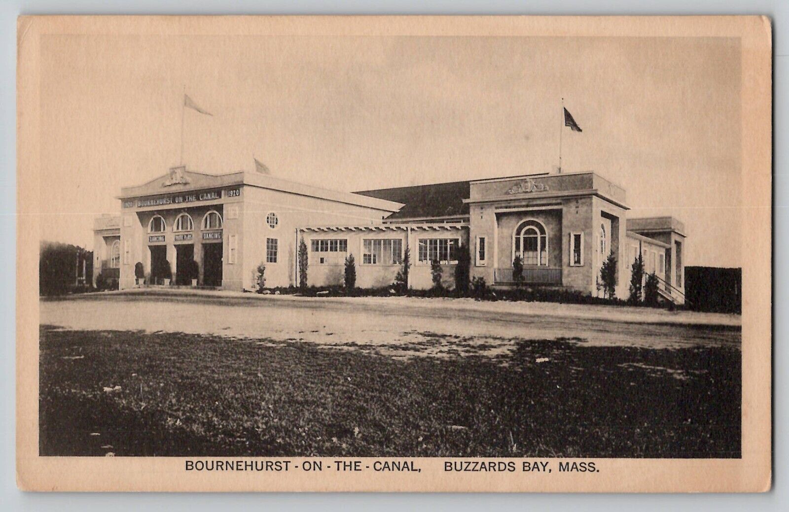 Exterior of Bournehurst-on-the-Canal Buzzards Bay 1910s Vtg Postcard MA Cape Cod