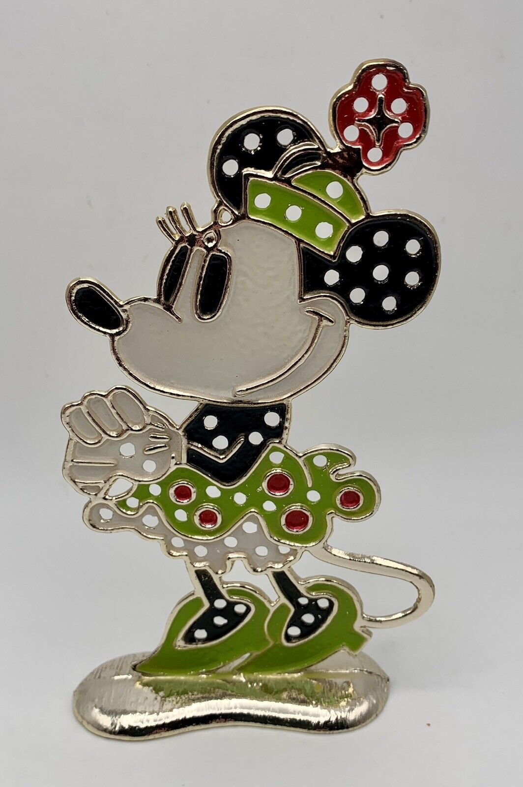 Vintage Minnie Mouse Earring Holder Tree Walt Disney Productions Enamel 5 1/4” T