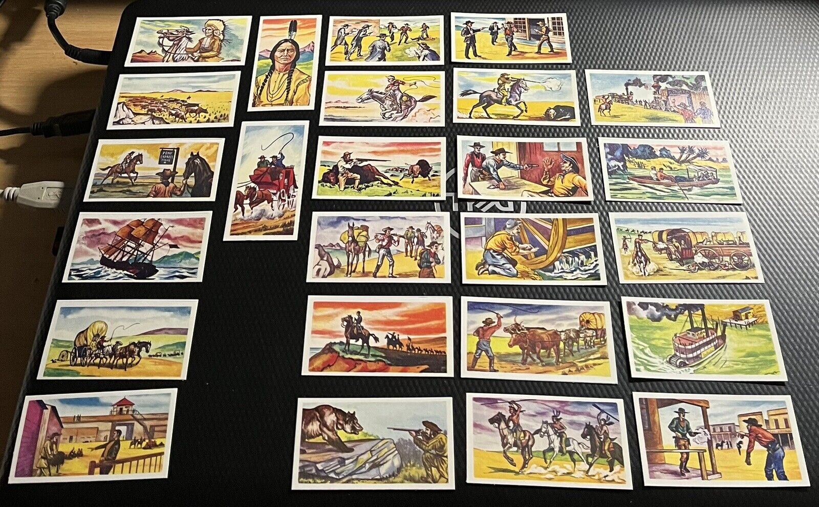 1958 The Wild West Complete 25-Card Set Featuring Hi-Grade Mini Cards - Pictured