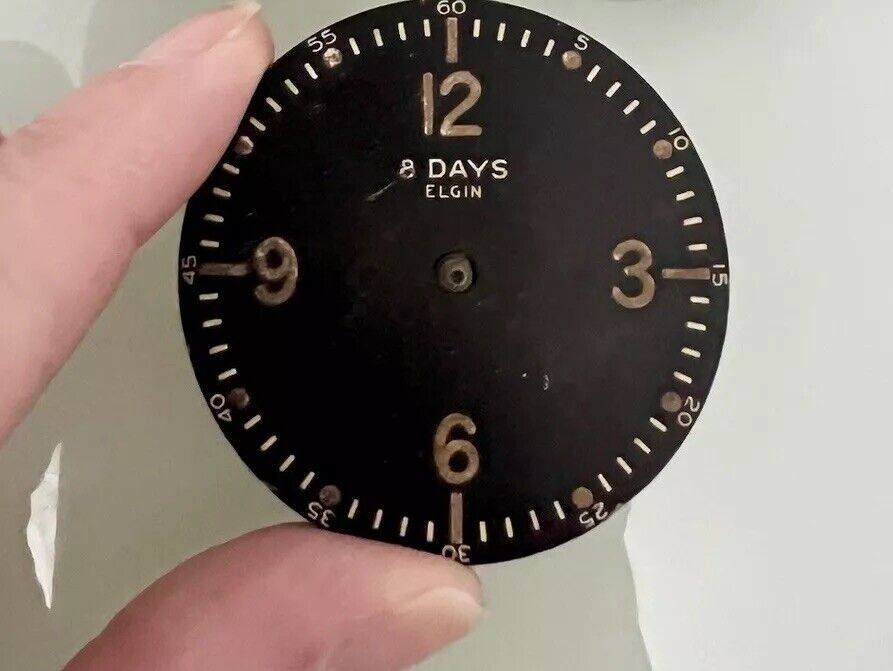 Vintage & Antique WW2 Military Aircraft Elgin 8-Days Clock Watch