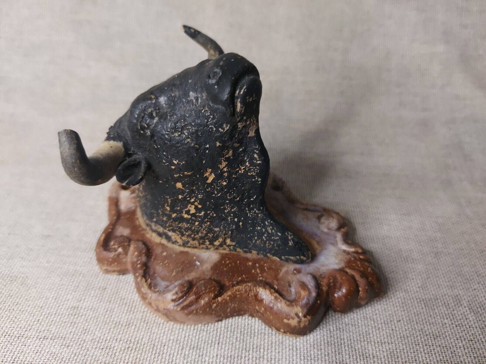 Vtg Handcrafted Clay Bulls Head; Creaciones Artisticas Sanchez Granada