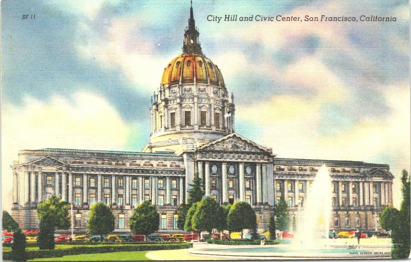 Postcard City Hall and Civic Center San Francisco California