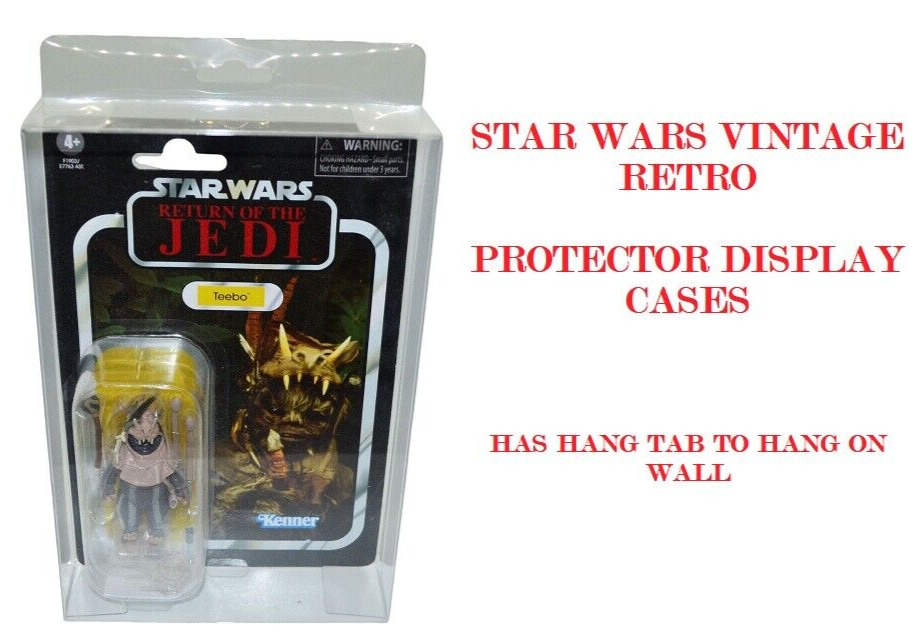 40 Star Wars Vintage Retro Action Figures Plastic Protectors Case Display Boxes