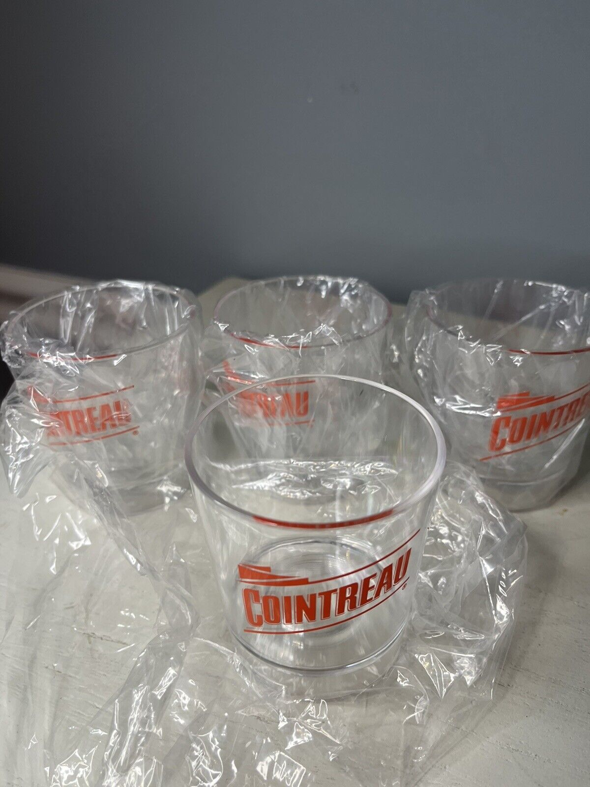Cointreau plastic cups Lot of 4 New promo Barware man cave margarita 3” tall bar