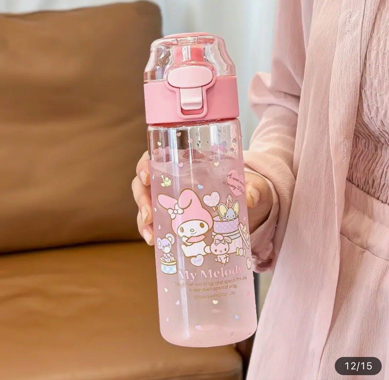My Melody Water Bottle Pink 18.6oz Tritan Sports Bottle New Sanrio