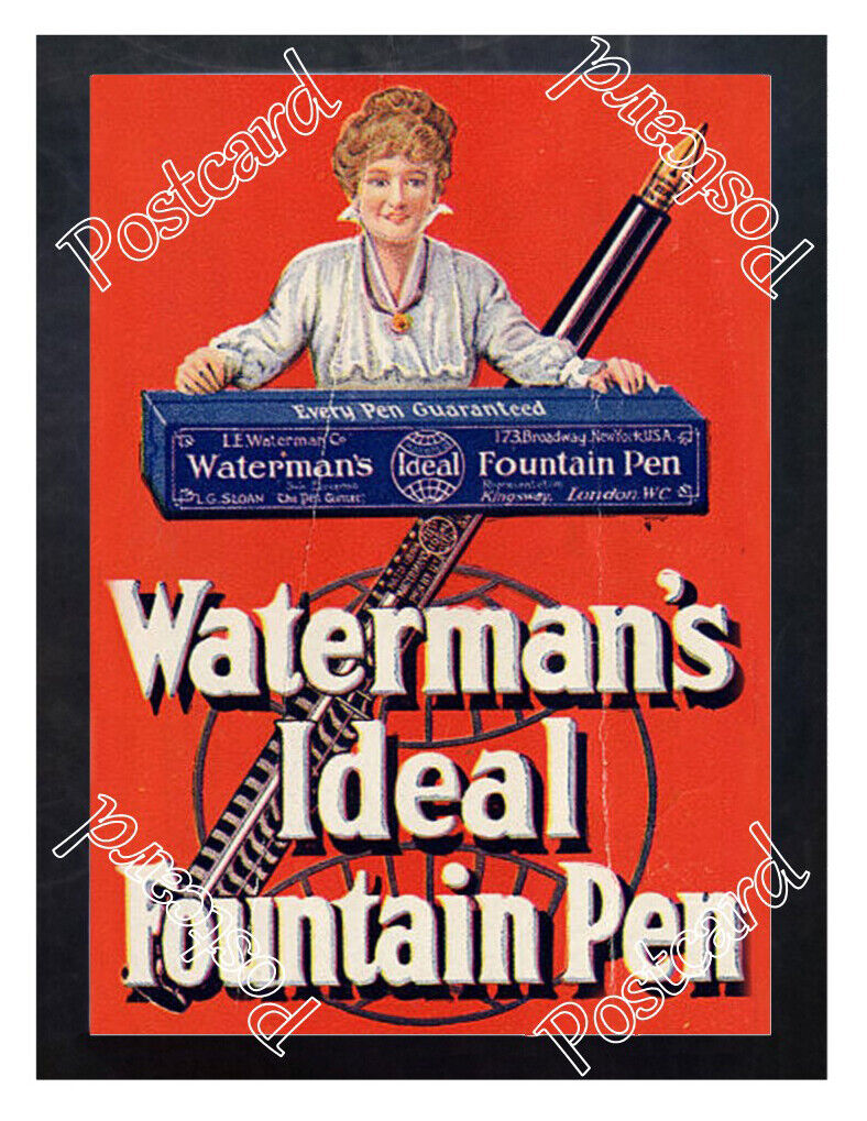 Historic Waterman\'s Ideal Fountain Pen, c.1905 Advertising Postcard