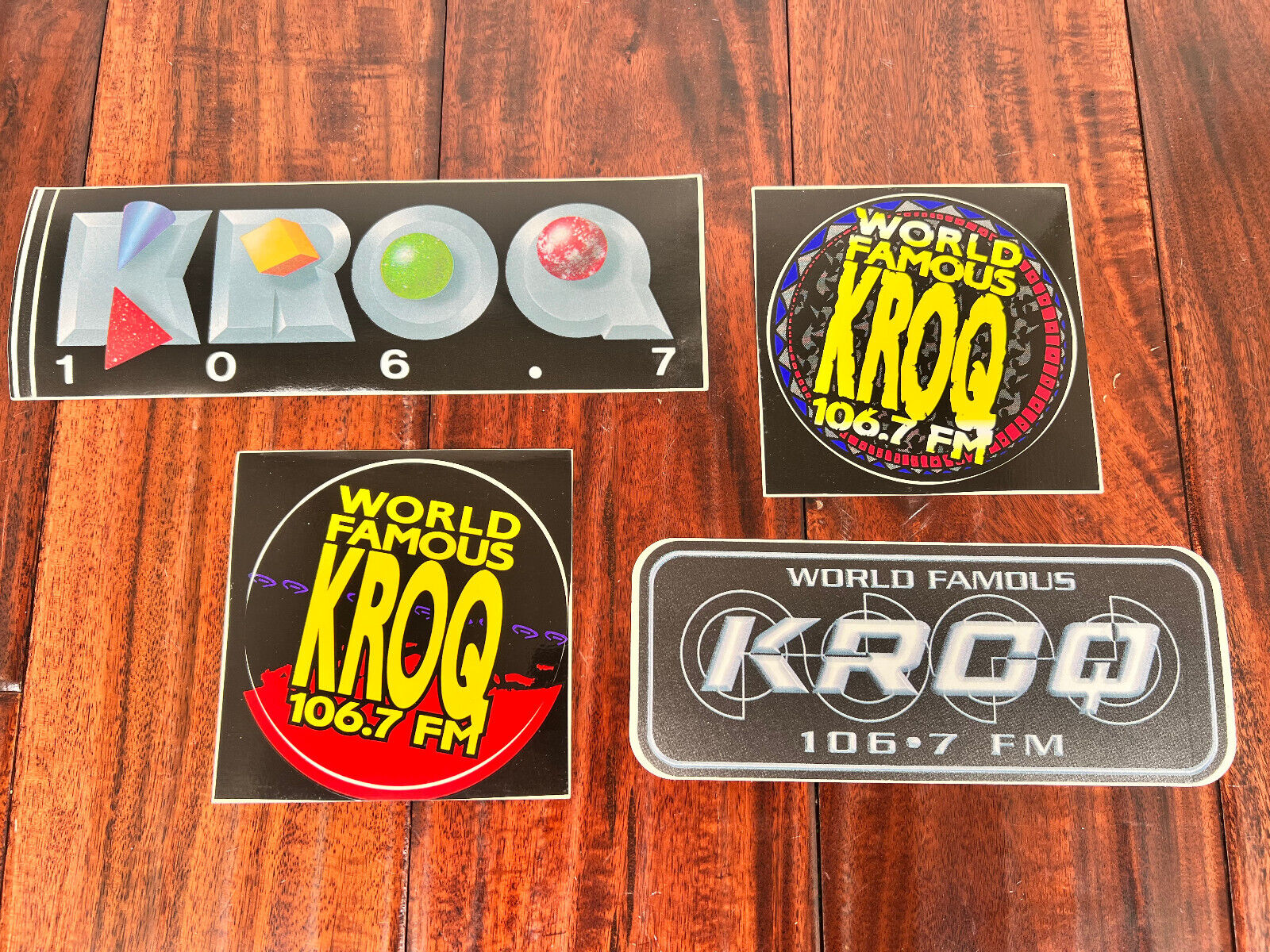 90s Vintage KROQ 106.7 Sticker Set Rare Collection - Lot of 4 ^