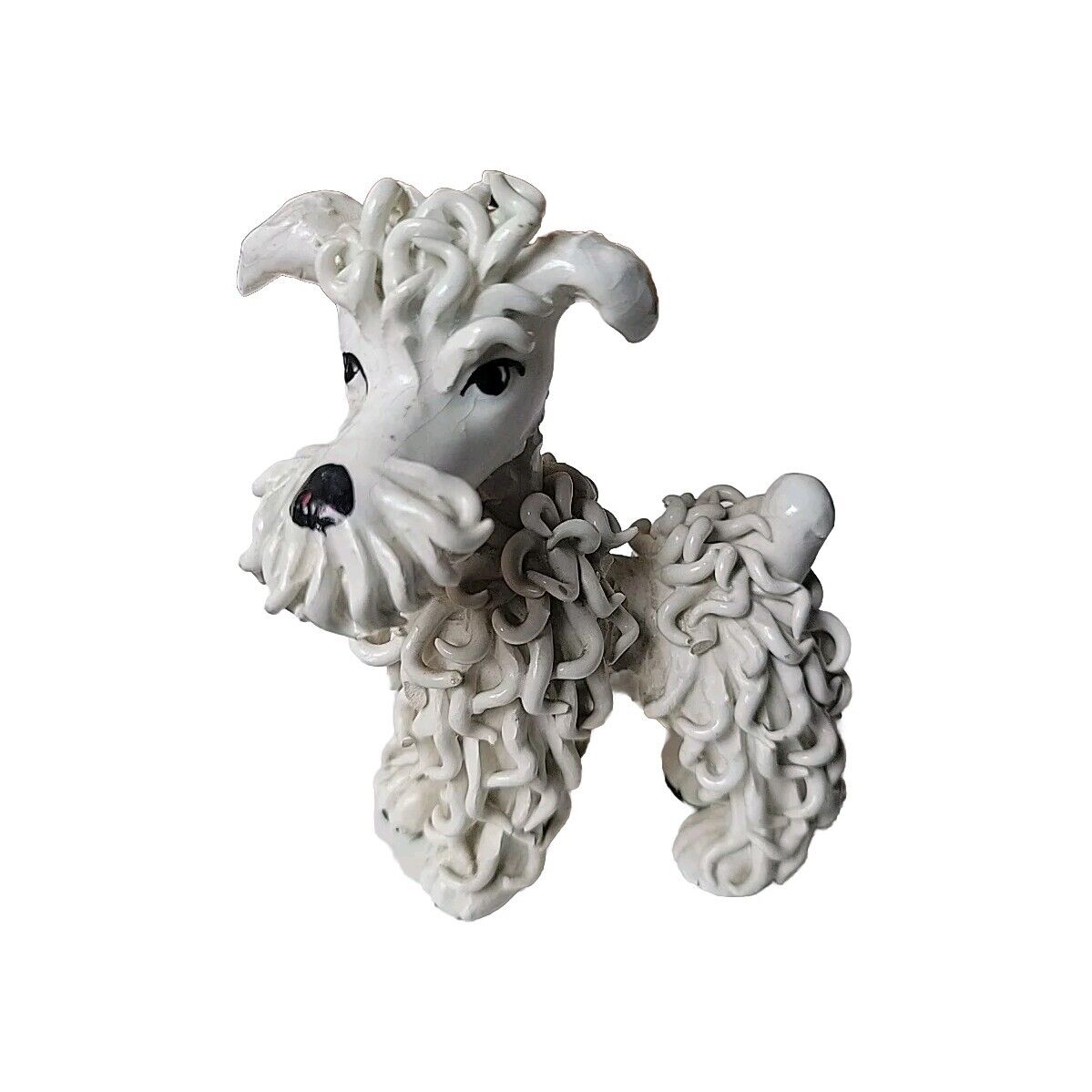 Italian Spaghetti Vintage Mid Century Ceramic Standing Poodle Dog Italy 5”