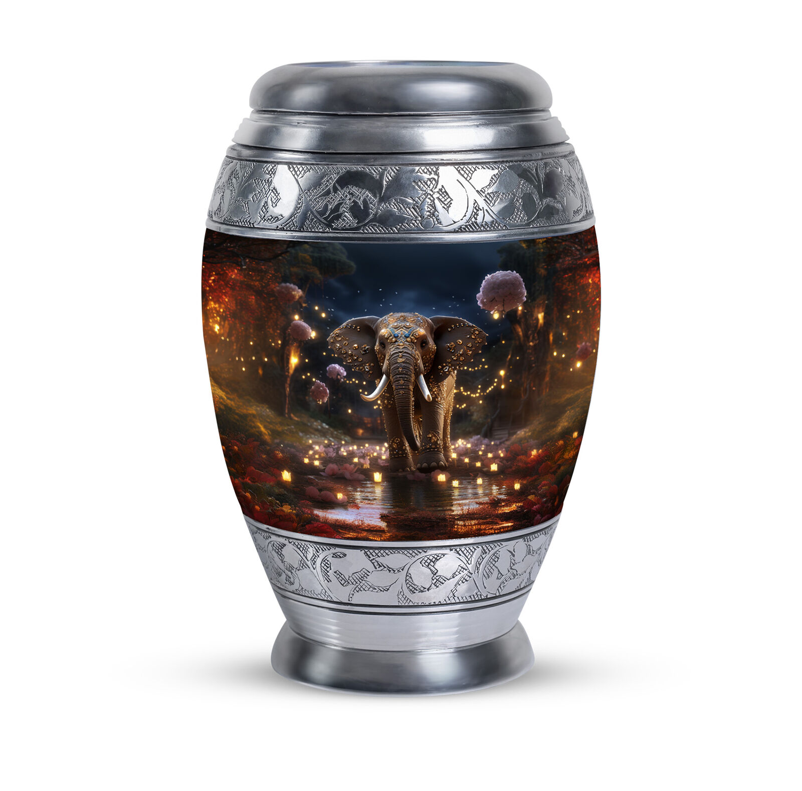 Cremation Urns For Burial Elephant Walk In River (10 Inch) Large Urn