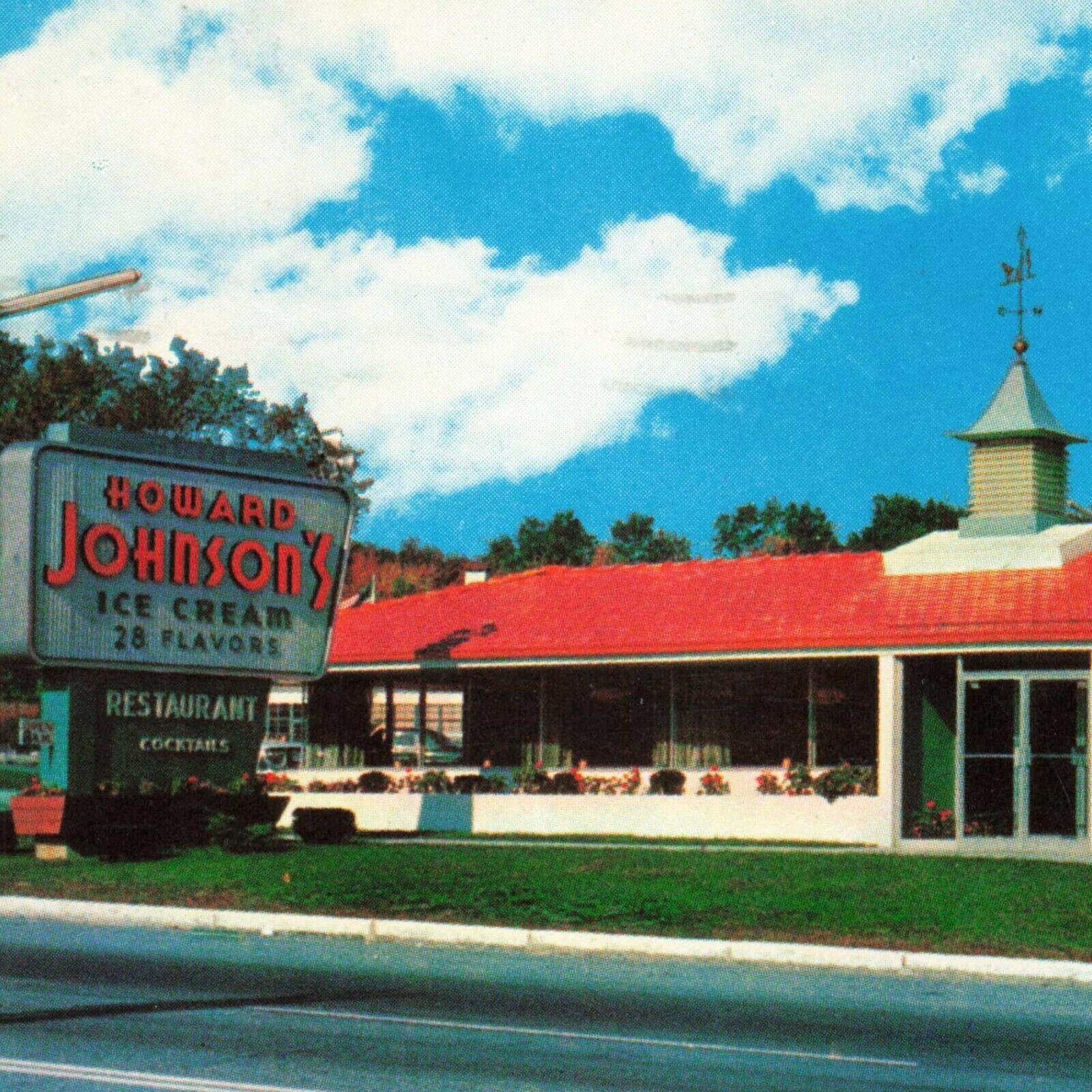 Howard Johnson\'s Restaurant FL Clewiston Florida 1960 Chrome Dining Postcard