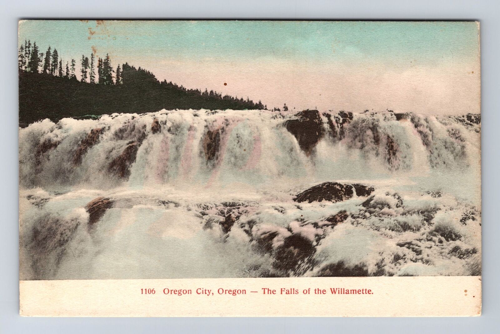 Oregon City OR-Oregon, The Falls of the Willamette, Antique Vintage PC Postcard