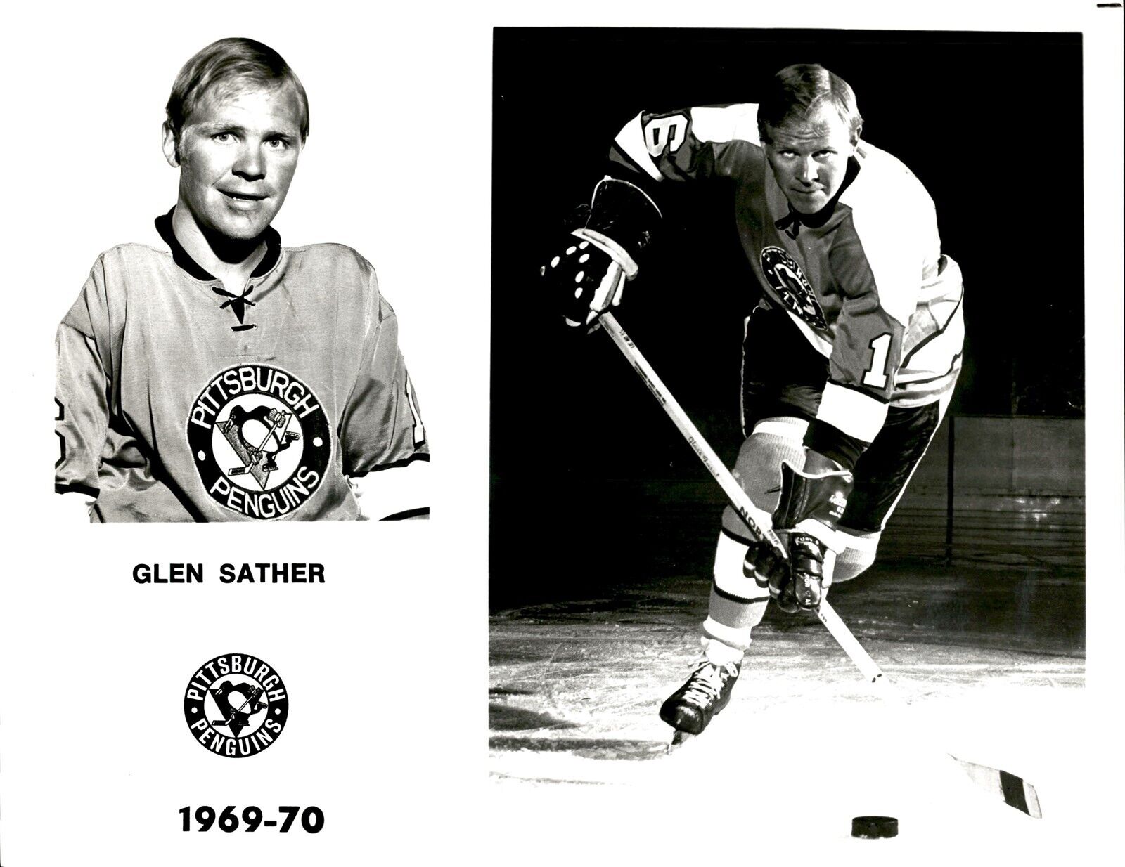 PF11 Original Photo GLEN SATHER 1969-70 PITTSBURGH PENGUINS NHL HOCKEY LEFT WING