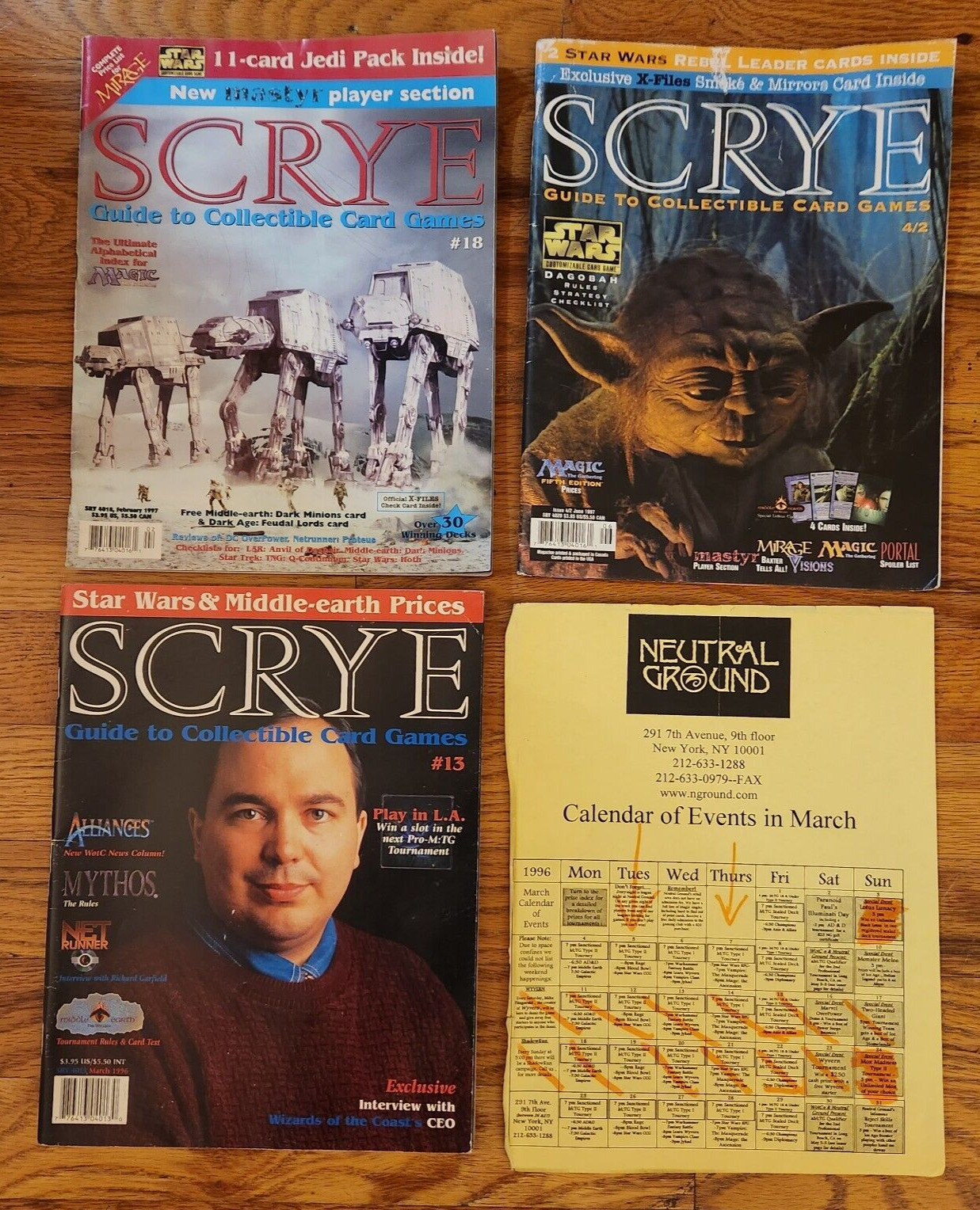 Lot of 3 SCRYE Magazines #18 Star Wars Jedi Pack , Star Wars 4/2 and #13