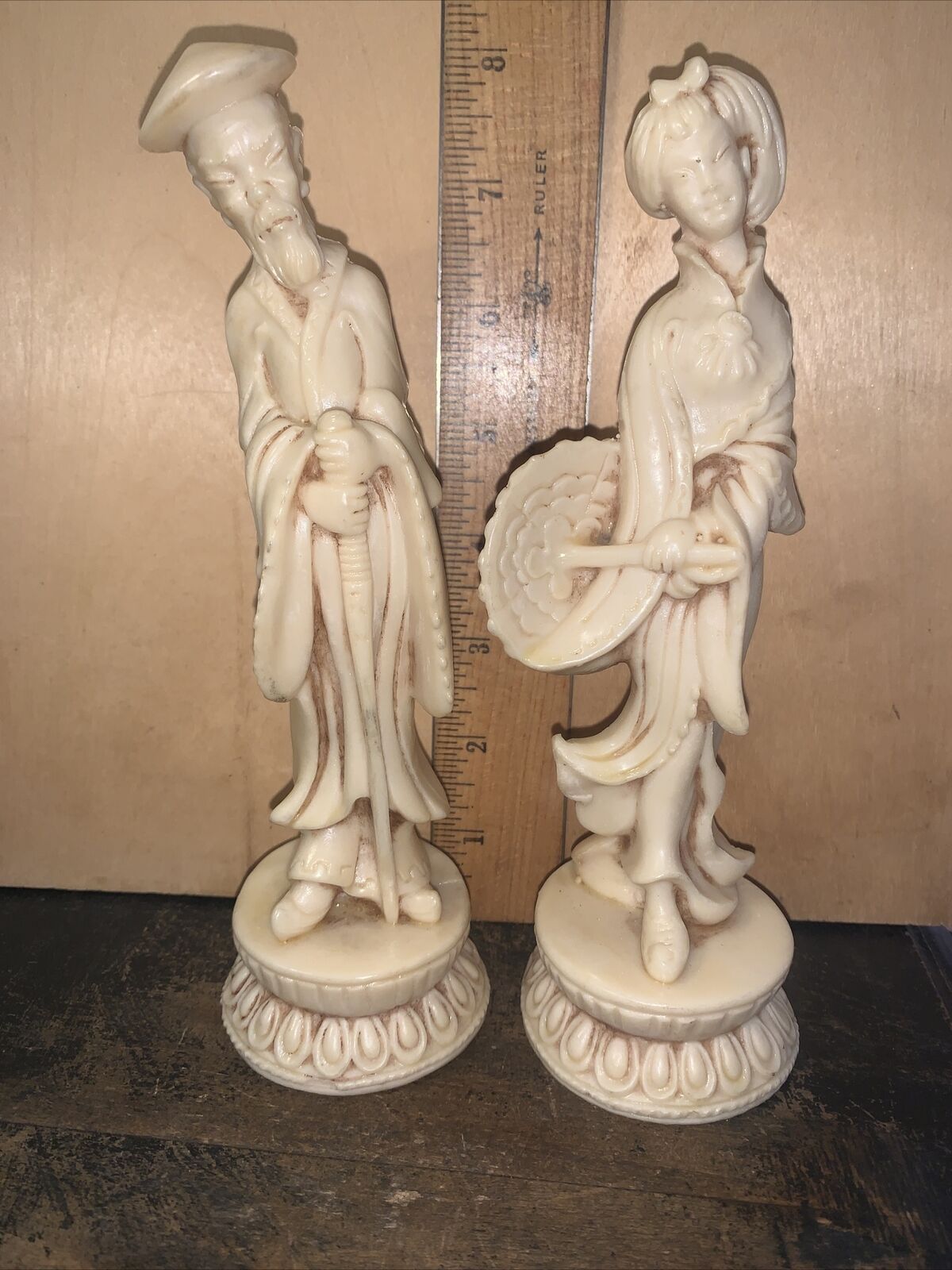 2 Toscany Asian Themed ￼Figures Made In Italy. Wise Man & Young Woman.