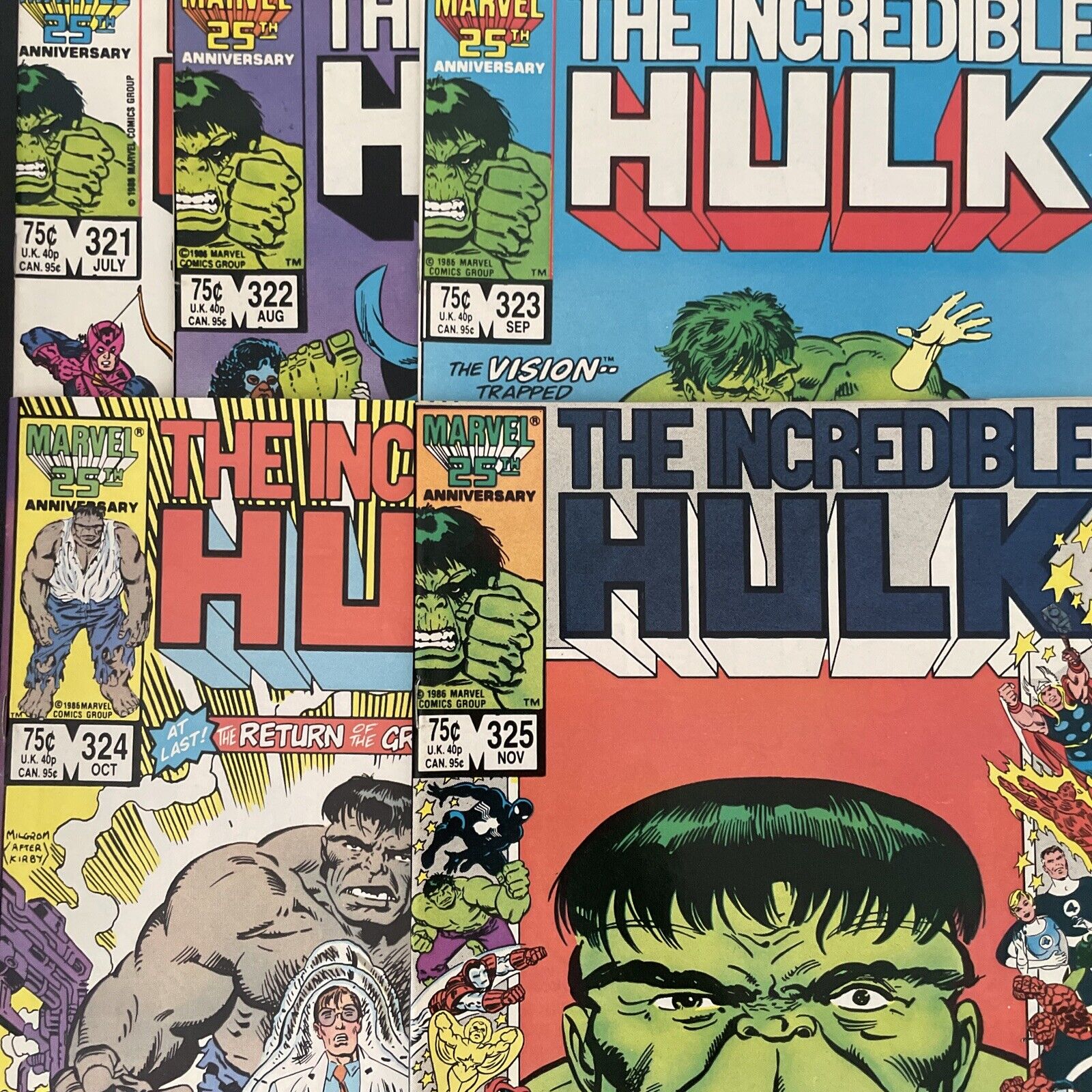 The Incredible Hulk #321 322 323 324 & 325 (Marvel) Lot Of 4 Comics