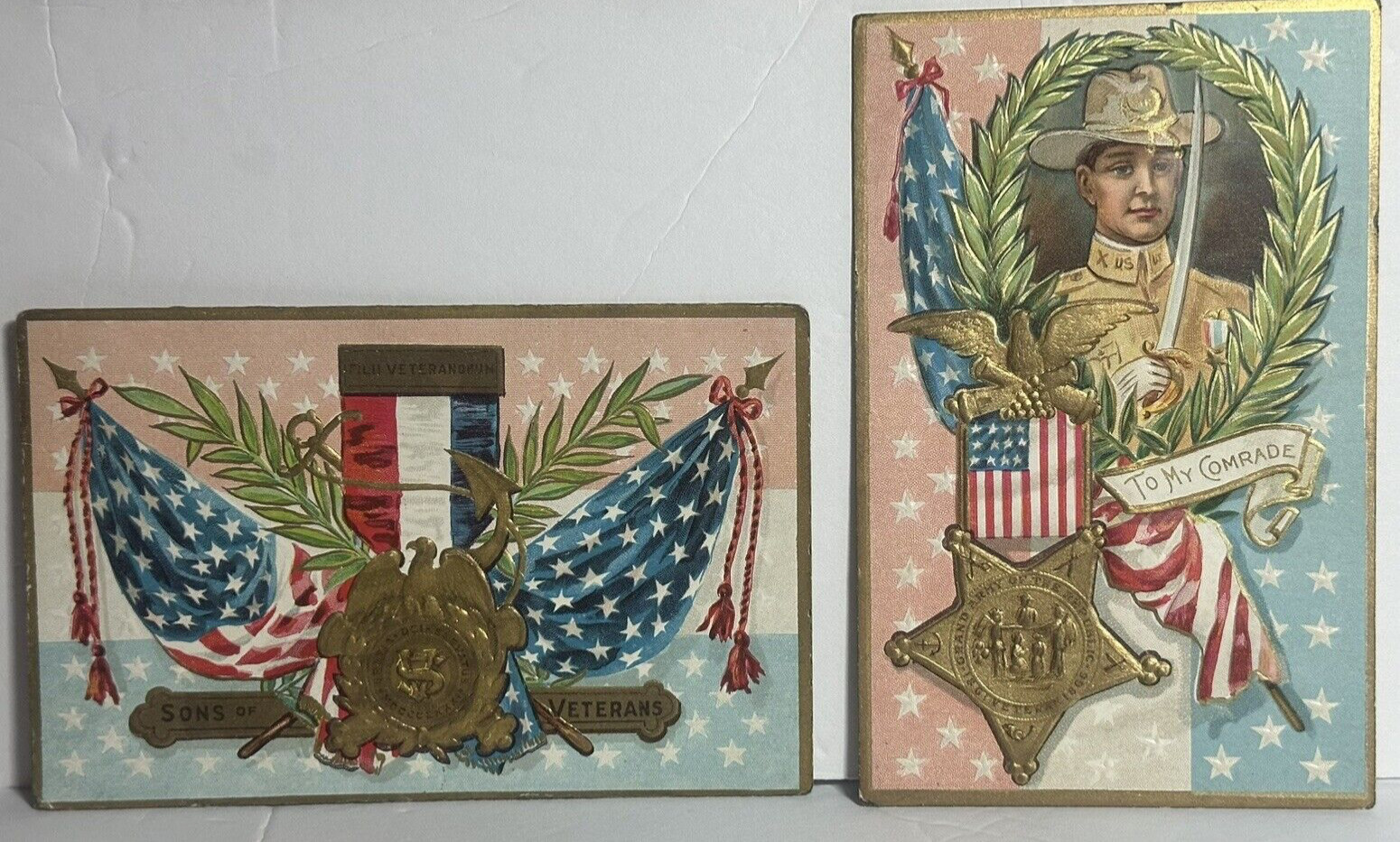 Decoration Day GAR Postcard Patriotic To My Comrade Sons of Veterans Nash Lot 2